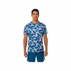 ASICS MATCH GRAPHIC SS TOP 2041A191-401 LIGHT INDIGO MENS TENNIS