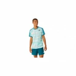 ASICS MATCH GRAPHIC SS TOP 2041A228-302 MISTY PINE MENS TENNIS