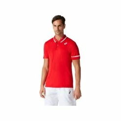 ASICS COURT POLO SHIRT 2041A138-601 RED MENS TENNIS