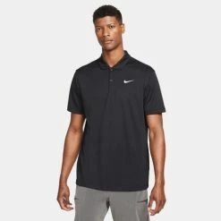NIKE NKCT DRIFIT POLO SOLID DH0857-010 BLACK MENS
