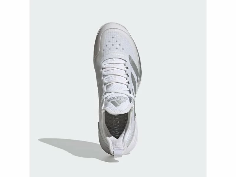 Adidas Adizero Ubersonic 4 White/Silver Women's Shoe 5 Adidas Adizero Ubersonic 4 White/Silver Women's Shoe - Image 3