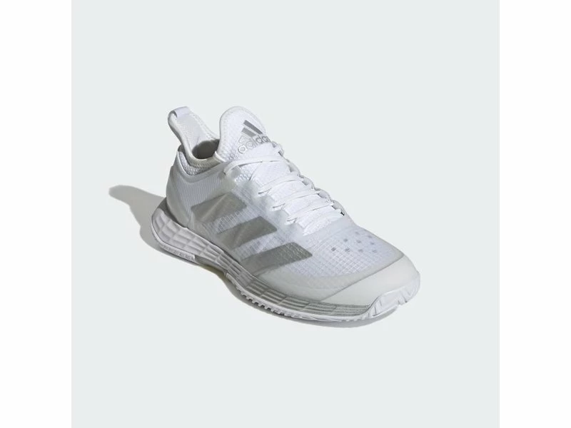 Adidas Adizero Ubersonic 4 White/Silver Women's Shoe 6 Adidas Adizero Ubersonic 4 White/Silver Women's Shoe - Image 4