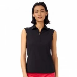 NIVO NIKKI SLEEVELESS POLO 0210101 BLACK LADIES