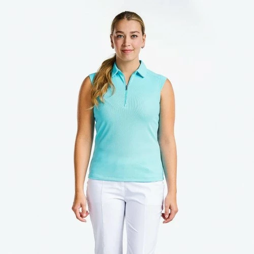 NIVO NIKKI SLEEVELESS POLO NI0210101 CURACAO BLUE 3 NIVO NIKKI SLEEVELESS POLO NI0210101 CURACAO BLUE