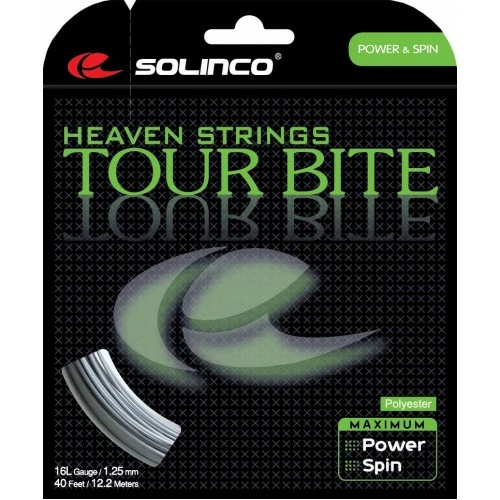 SOLINCO TOUR BITE 16 1.30MM 12.2M SET SILVER TENNIS STRING 3 SOLINCO TOUR BITE 16 1.30MM 12.2M SET SILVER TENNIS STRING