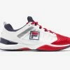 Fila Speedserve Men's Tennis Shoe White/Red/Navy -CLASH Shop fila speedserve mens tennis shoe white red navy