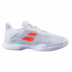 BABOLAT JET TERE ALLCOURT WHITE/CORAL LADIES TENNIS SHOE