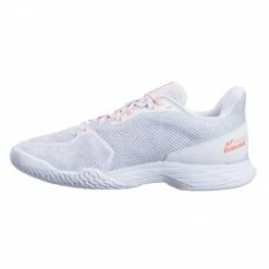 BABOLAT JET TERE ALLCOURT WHITE/CORAL LADIES TENNIS SHOE -CLASH Shop header 002761 2 500x500 1