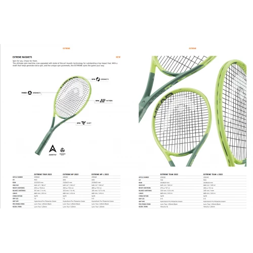 HEAD EXTREME TEAM 2022 STRUNG TENNIS RACQUET 5 HEAD EXTREME TEAM 2022 STRUNG TENNIS RACQUET - Image 3