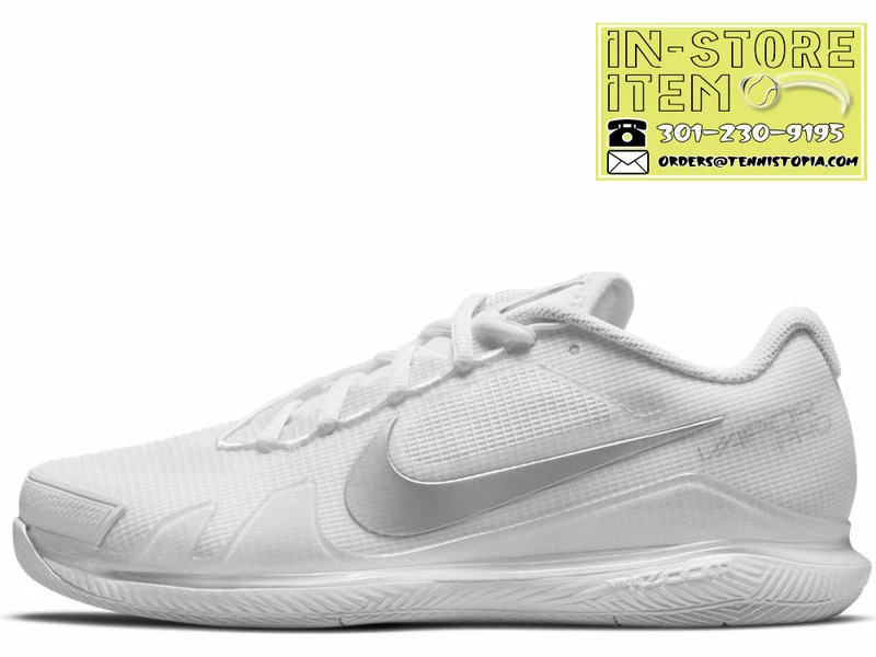 Nike Zoom Vapor Pro White/Silver Women's Shoe 3 Nike Zoom Vapor Pro White/Silver Women's Shoe